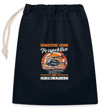 Pilote Hélicoptère Hélicoptère - Sac cadeau en coton avec cordon (25 x 30 cm) - bleu marine - Devant