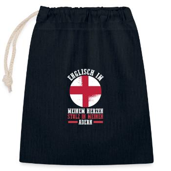 Great Britain English England - Closable cotton gift bag (25x30cm) - navy - Front