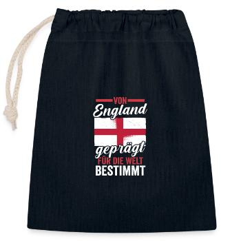 Great Britain English England - Closable cotton gift bag (25x30cm) - navy - Front