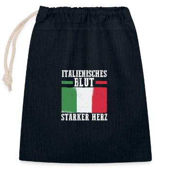 Italiens Italie - Sac cadeau en coton avec cordon (25 x 30 cm) - bleu marine - Devant