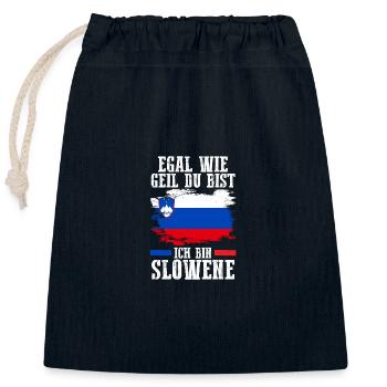Slowenen Slowenien - Verschließbarer Geschenkbeutel aus Baumwolle (25x30cm) - Navy - Vorne