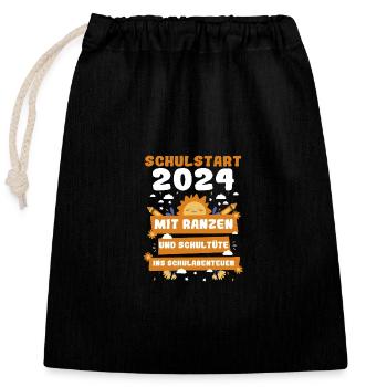 First Grade Elementary School 2024 Gift - Closable cotton gift bag (25x30cm) - black - Front