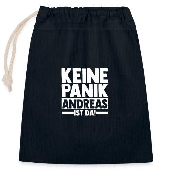 Vorname Andreas - Verschließbarer Geschenkbeutel aus Baumwolle (25x30cm) - Navy - Vorne