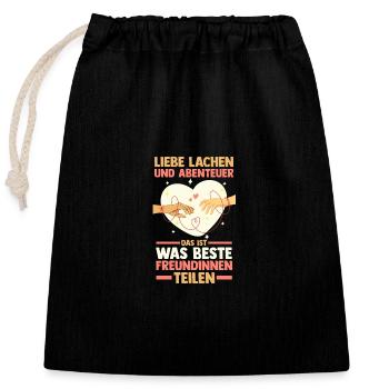 Meilleur ami - Sac cadeau en coton avec cordon (25 x 30 cm) - noir - Devant