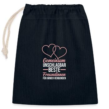 Meilleur ami - Sac cadeau en coton avec cordon (25 x 30 cm) - bleu marine - Devant