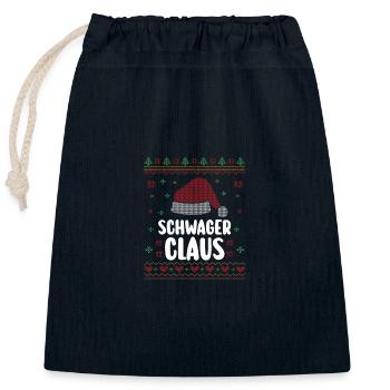 Weihnachten Weihnachtsmann Schwager Claus - Verschließbarer Geschenkbeutel aus Baumwolle (25x30cm) - Navy - Vorne