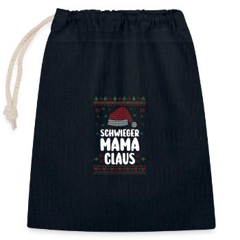 Christmas Santa Claus Mother-in-law Claus - Closable cotton gift bag (25x30cm) - navy - Front