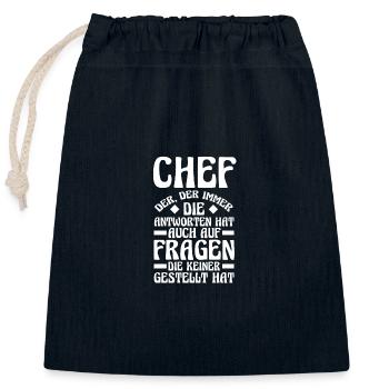 Team Leader Group Leader Team Leader Head of Department - Closable cotton gift bag (25x30cm) - navy - Front