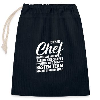 Team Leader Group Leader Team Leader Head of Department - Closable cotton gift bag (25x30cm) - navy - Front