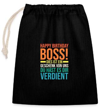 , Group Leader, Team Leader, Supervisor - Closable cotton gift bag (25x30cm) - black - Front