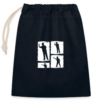 Joueur de fléchettes Fléchettes - Sac cadeau en coton avec cordon (25 x 30 cm) - bleu marine - Devant