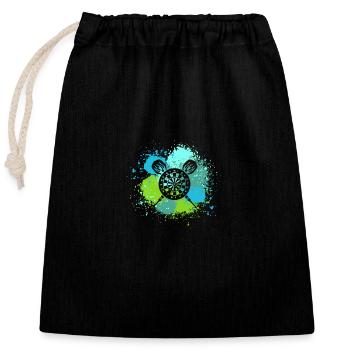 Joueur de fléchettes Fléchettes - Sac cadeau en coton avec cordon (25 x 30 cm) - noir - Devant