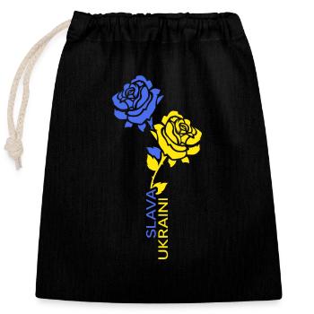 UKRAINE support Kiev Zelensky slava ukraini - Closable cotton gift bag (25x30cm) - black - Front