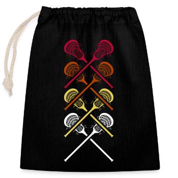 Lacrosse Retro Lacrosse Racket Lacrosse Player - Closable cotton gift bag (25x30cm) - black - Front