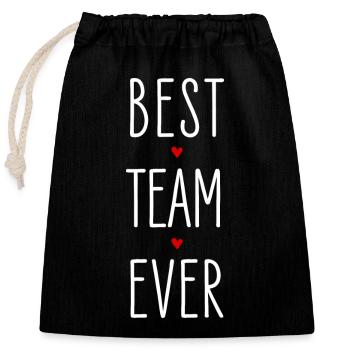 Valentinstag, Best Team Ever, Partnerlook, Liebe - Verschließbarer Geschenkbeutel aus Baumwolle (25x30cm) - Schwarz - Vorne