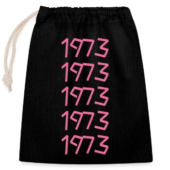 Vacation 1973 - Closable cotton gift bag (25x30cm) - black - Front