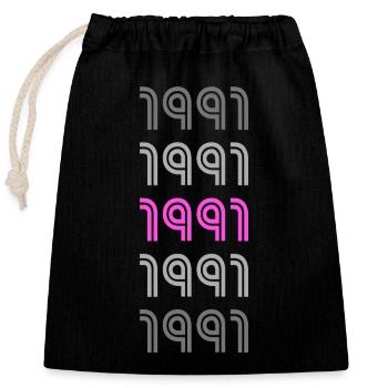 1991 - Closable cotton gift bag (25x30cm) - black - Front