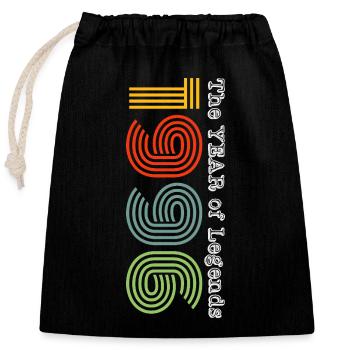 Millésime 1996 - Sac cadeau en coton avec cordon (25 x 30 cm) - noir - Devant