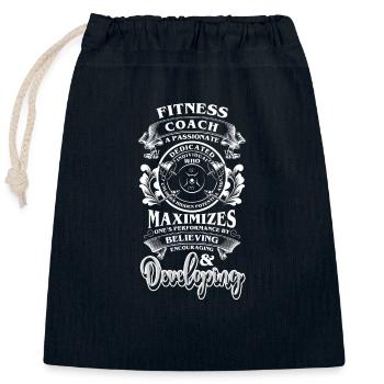 Fitnesstrainer Trainieren Ausbildung - Verschließbarer Geschenkbeutel aus Baumwolle (25x30cm) - Navy - Vorne