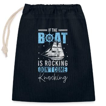 Segelschiff Meer Yacht Seemann - Verschließbarer Geschenkbeutel aus Baumwolle (25x30cm) - Navy - Vorne