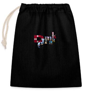 Denmark - Closable cotton gift bag (25x30cm) - black - Front