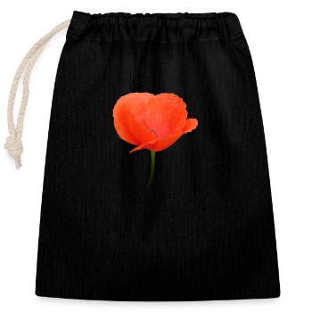 Mohnblume Klatschmohn rote Blume - Verschließbarer Geschenkbeutel aus Baumwolle (25x30cm) - Schwarz - Vorne