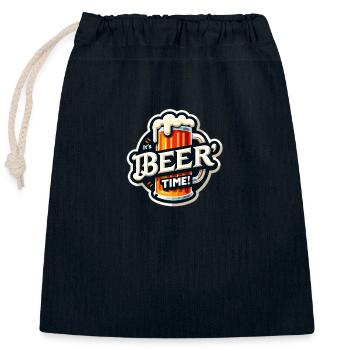 Beer - Verschließbarer Geschenkbeutel aus Baumwolle (25x30cm) - Navy - Vorne