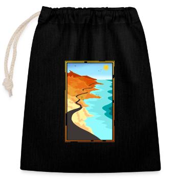 Summer Vibes - Closable cotton gift bag (25x30cm) - black - Front