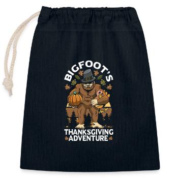 Bigfoot Thanksgiving Pilger - Verschließbarer Geschenkbeutel aus Baumwolle (25x30cm) - Navy - Vorne