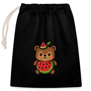 Melon-Baer - Closable cotton gift bag (25x30cm) - black - Front