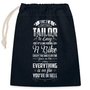 Schneider Hobby Bespoke Tailor Sewing Machine - Closable cotton gift bag (25x30cm) - navy - Front