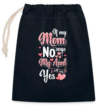 Chers parents membres de la famille - Sac cadeau en coton avec cordon (25 x 30 cm) - bleu marine - Devant