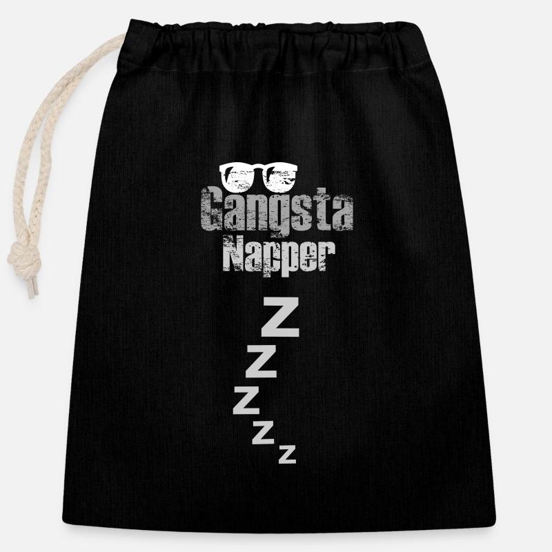 Gangsta Napper - Verschließbarer Geschenkbeutel aus Baumwolle (25x30cm) - Schwarz