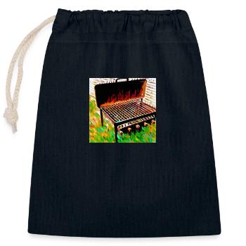 Grill der 50er Jahre - Verschließbarer Geschenkbeutel aus Baumwolle (25x30cm) - Navy - Vorne