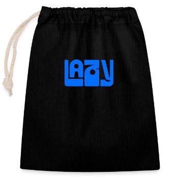 LAZY Vibes – Détente à porter - Sac cadeau en coton avec cordon (25 x 30 cm) - noir - Devant