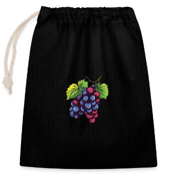 Grapes - Closable cotton gift bag (25x30cm) - black - Front