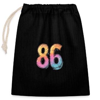 86 Number Comic - Closable cotton gift bag (25x30cm) - black - Front