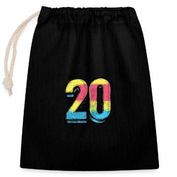 Bande dessinée à 20 chiffres - Sac cadeau en coton avec cordon (25 x 30 cm) - noir - Devant