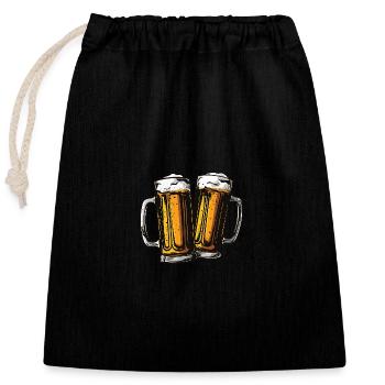 Beer Mug Beer - Closable cotton gift bag (25x30cm) - black - Front