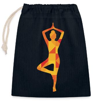 Yoga - Verschließbarer Geschenkbeutel aus Baumwolle (25x30cm) - Navy - Vorne