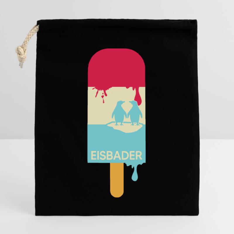 Eisbader Eiszeit im Eisbad Verschließbarer Geschenkbeutel aus Baumwolle (25x30cm)