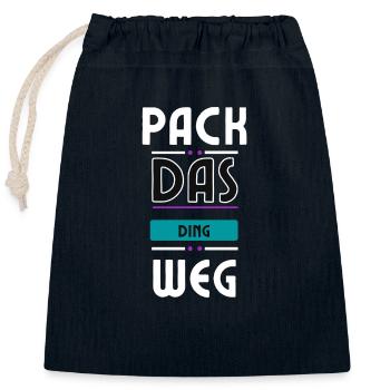 Put that thing away, ambiguous saying - Closable cotton gift bag (25x30cm) - navy - Front