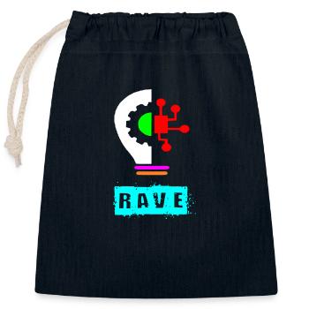 Rave-Glühbirne - Verschließbarer Geschenkbeutel aus Baumwolle (25x30cm) - Navy - Vorne