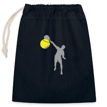 Homme de padel - Sac cadeau en coton avec cordon (25 x 30 cm) - bleu marine - Devant