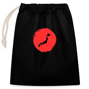 Japanese Character Art - ApriNoeScor - Closable cotton gift bag (25x30cm) - black - Front
