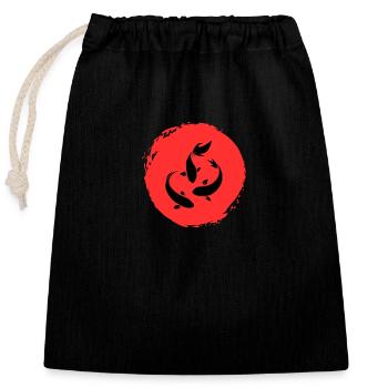 Japanese Character Art - ApriNoeScor - Closable cotton gift bag (25x30cm) - black - Front