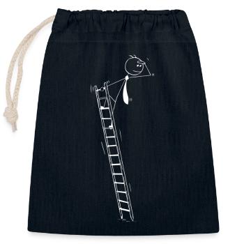 ladder of success - Closable cotton gift bag (25x30cm) - navy - Front