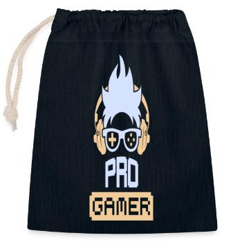 Joueur professionnel - Sac cadeau en coton avec cordon (25 x 30 cm) - bleu marine - Devant