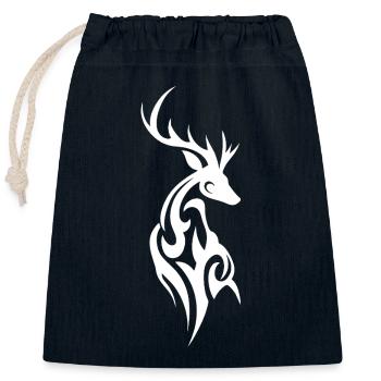 Silhouette du cerf tribal - Sac cadeau en coton avec cordon (25 x 30 cm) - bleu marine - Devant