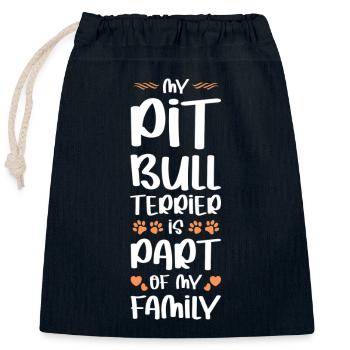 PIT_BULL_TERRIER - Closable cotton gift bag (25x30cm) - navy - Front